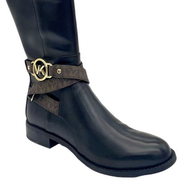 Michael Kors Women's Rory Leather and Logo Boot - Picture 2 of 5